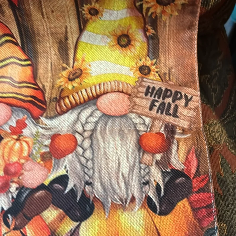 Charming Fall Harvest Gnomes & Pumpkin Flag